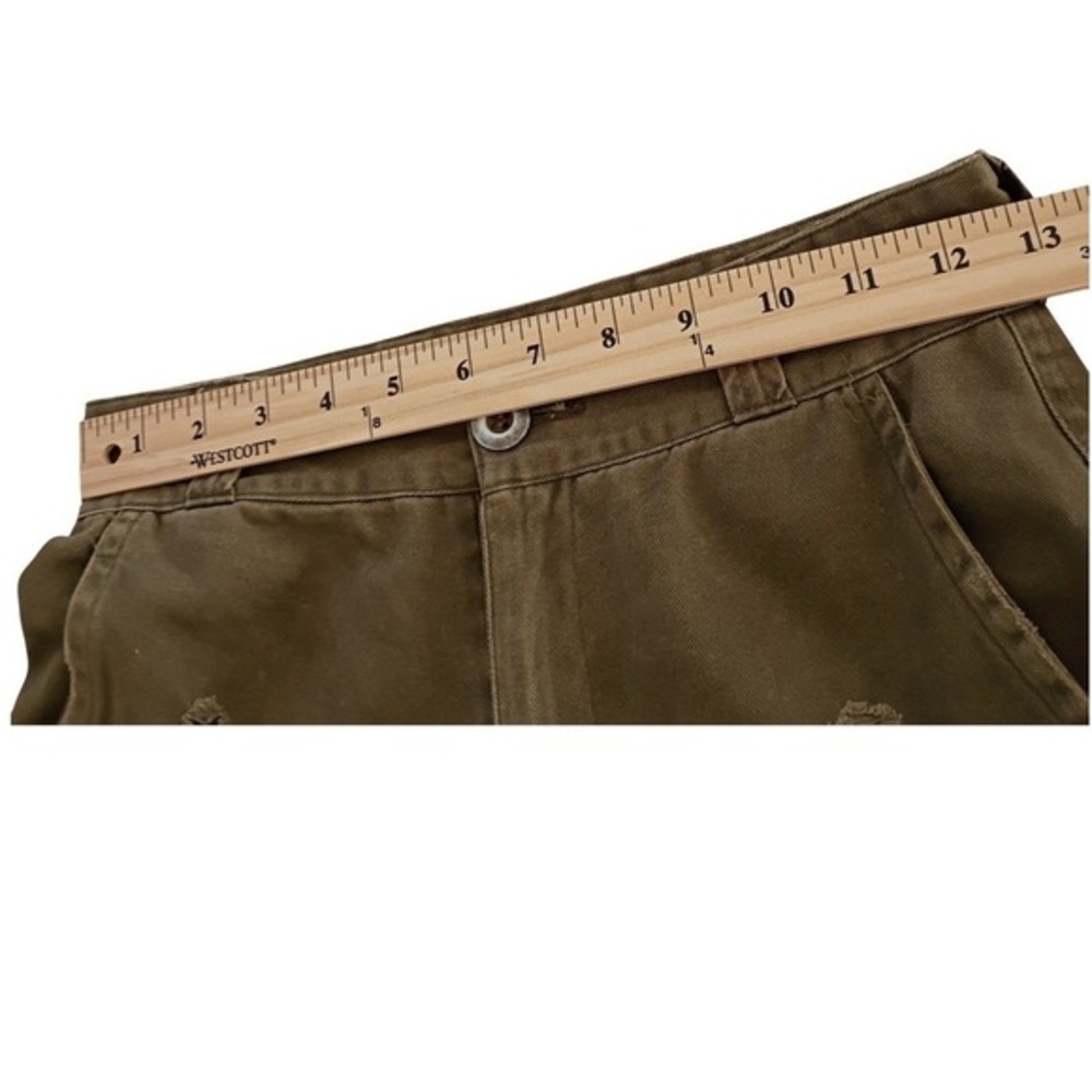 CARMAR CARMAR Olive Green Distressed Cargo Pants Size 26 VTG Grunge Style - Picture 8 of 15